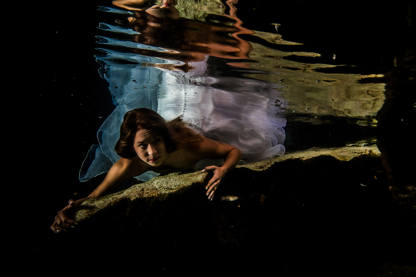 Fine art underwater photos after wedding