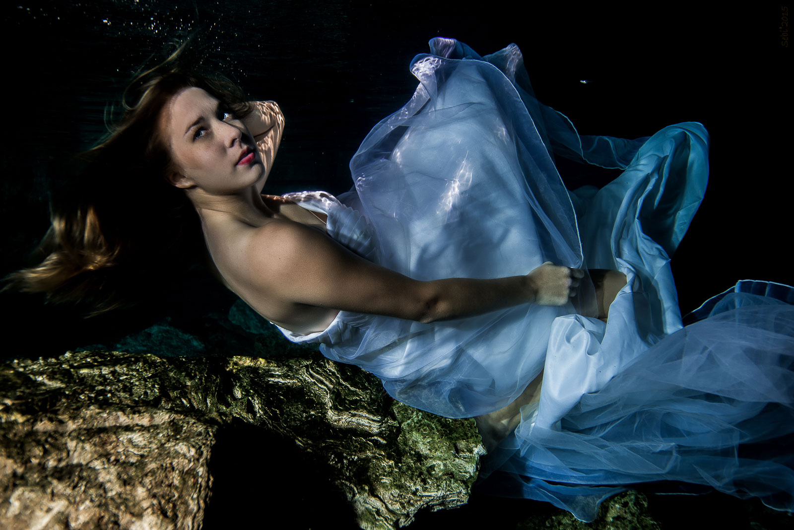 Fine art underwater photos after wedding