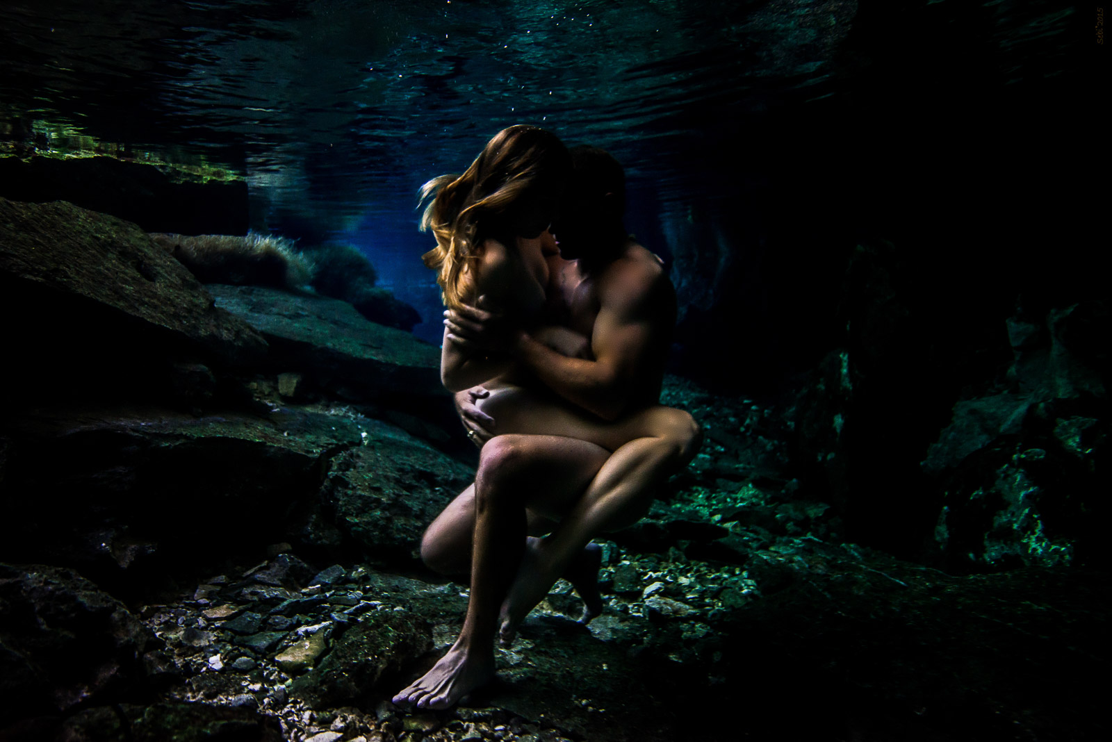 Fine art underwater photos after wedding