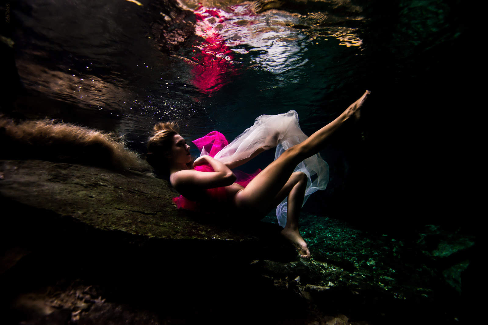 Fine art underwater photos after wedding