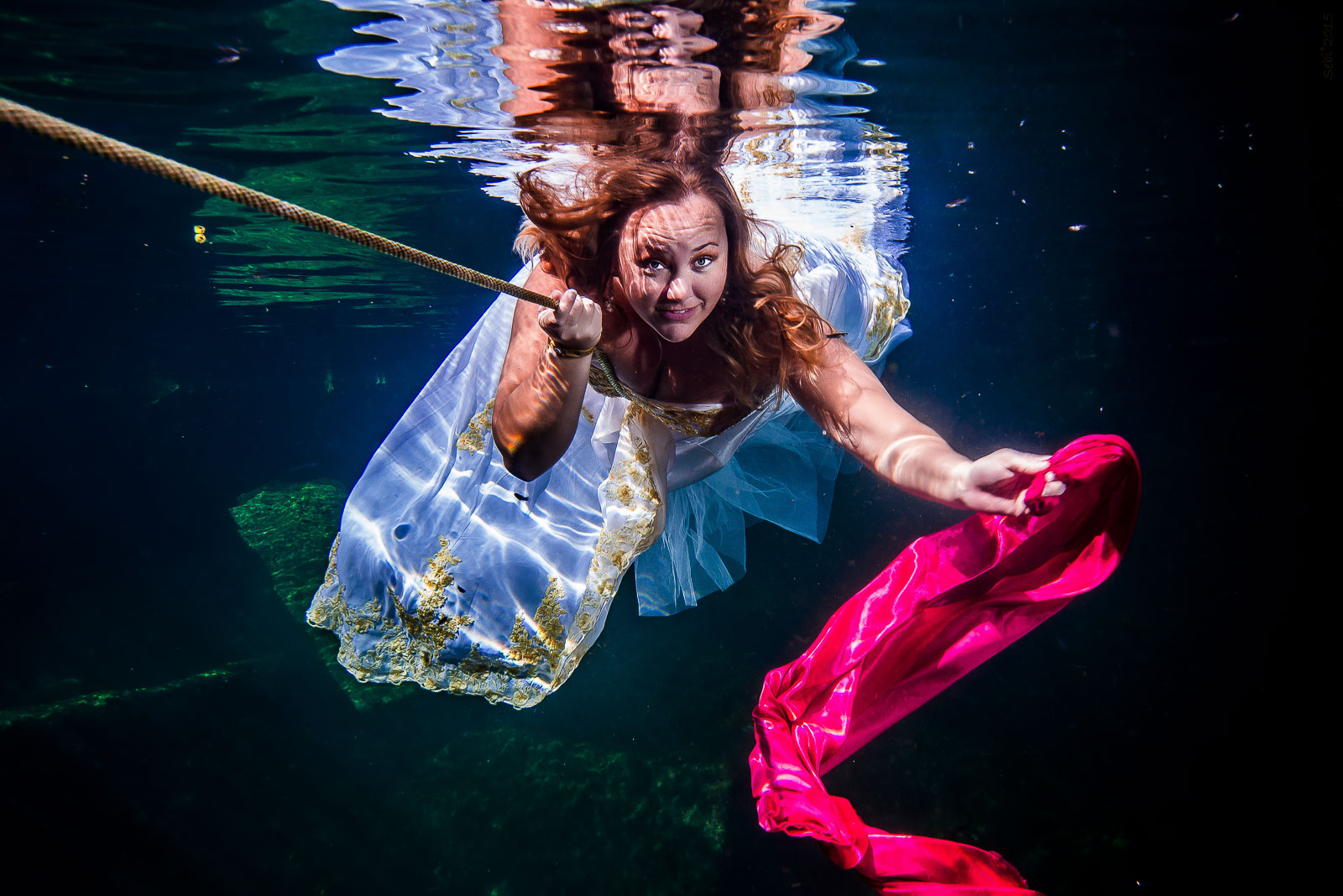 After Wedding Underwater Photo Shoot in Mexico