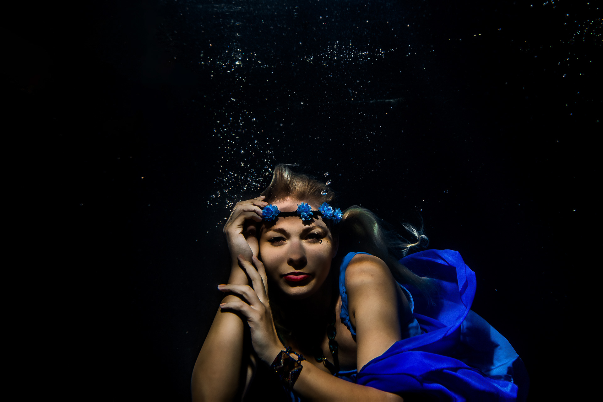 Underwater posing