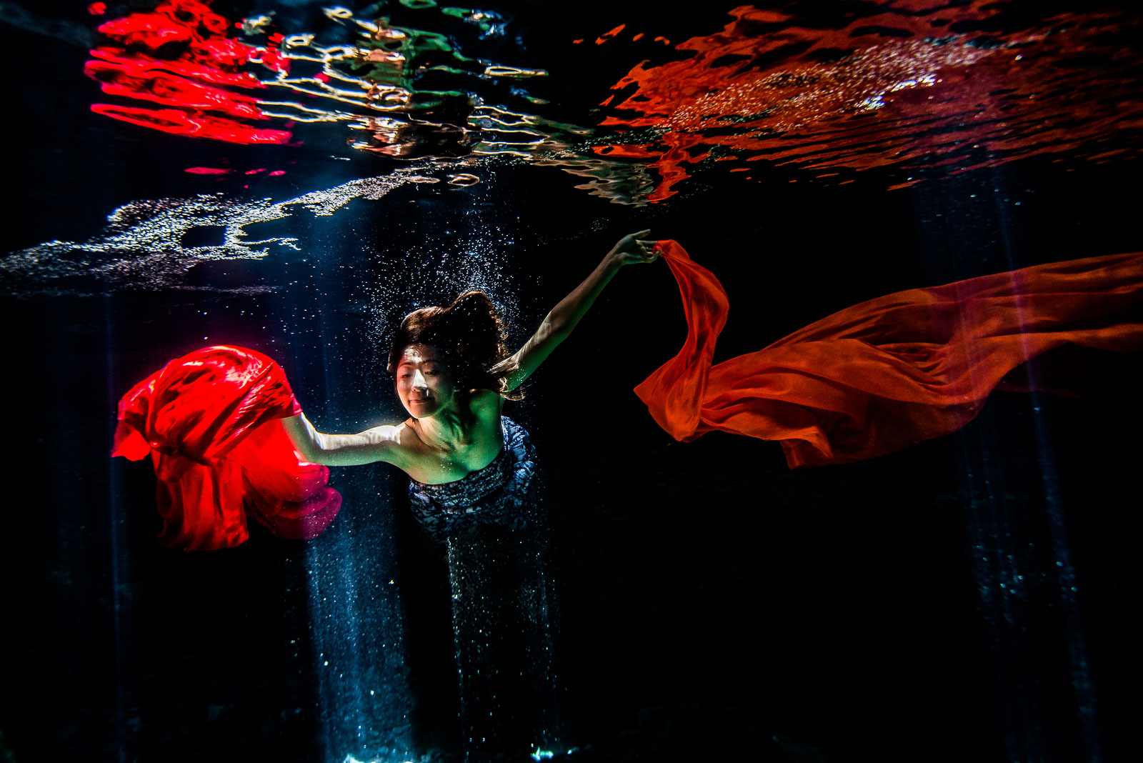 Underwater shooting Mexico cenote