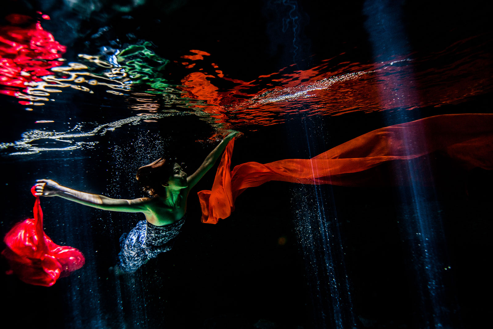 Underwater shooting Mexico cenote