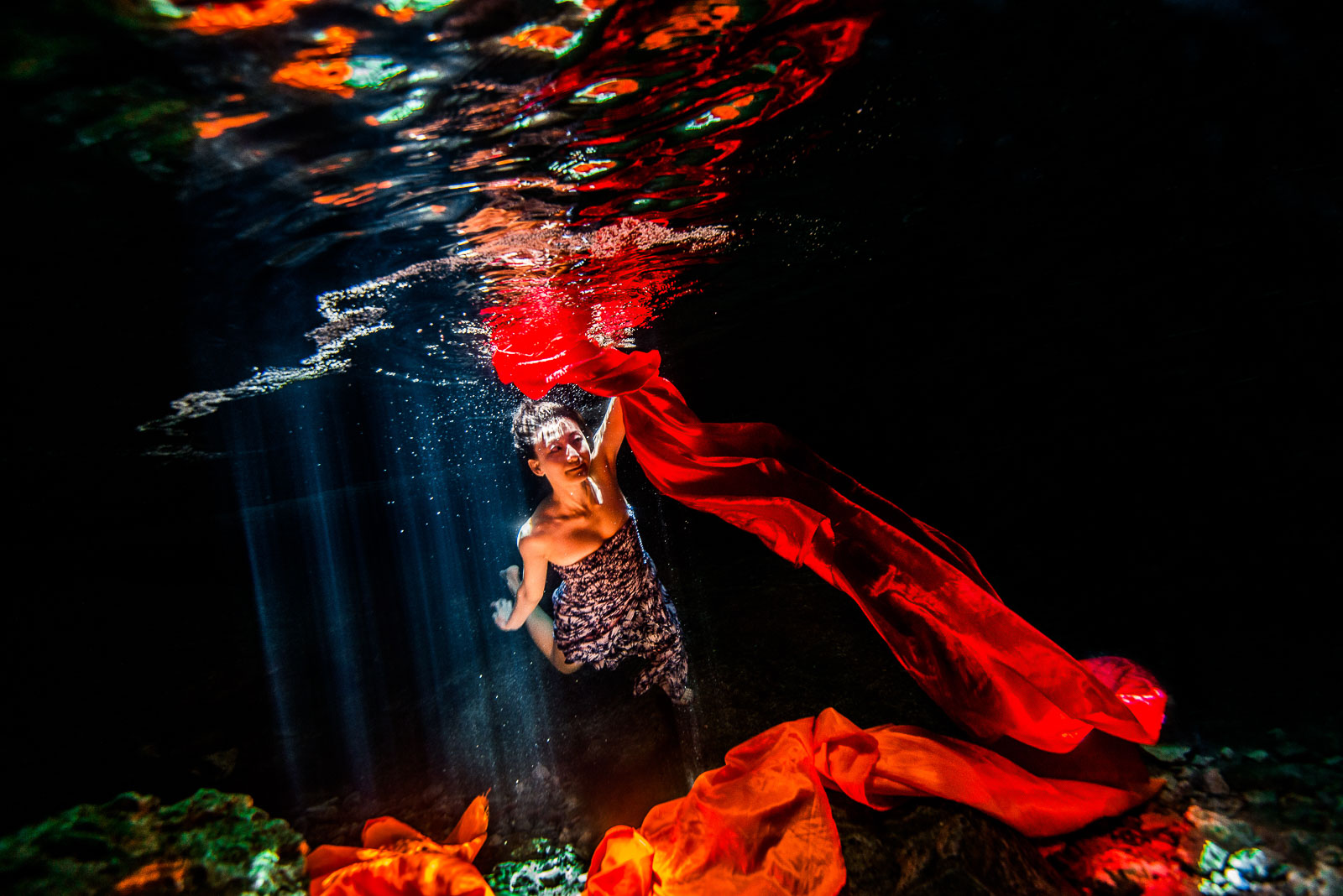 Underwater shooting Mexico cenote