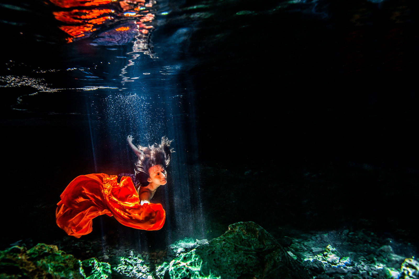 Underwater shooting Mexico cenote