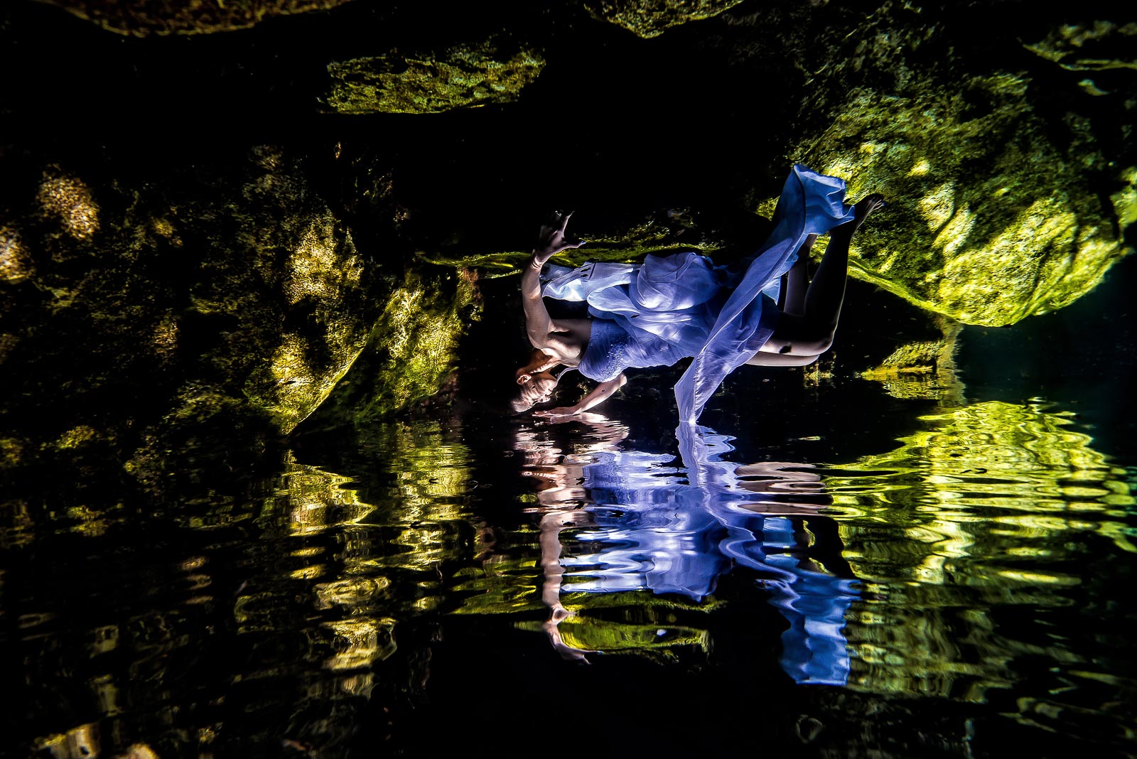 Underwater shooting Mexico cenote