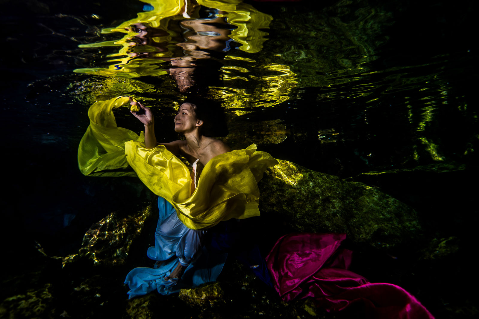 Underwater shooting Mexico cenote