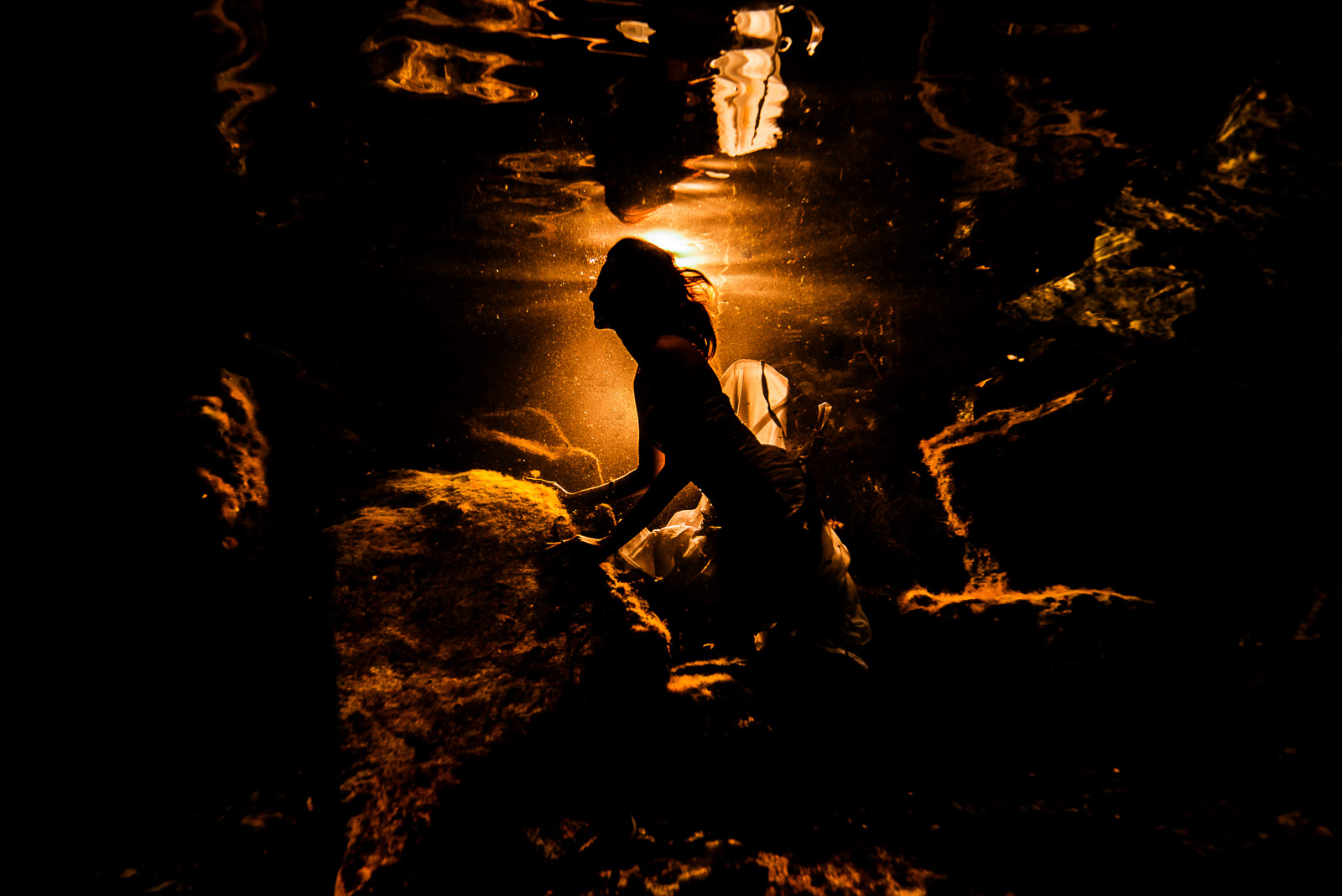 Underwater shooting Mexico cenote